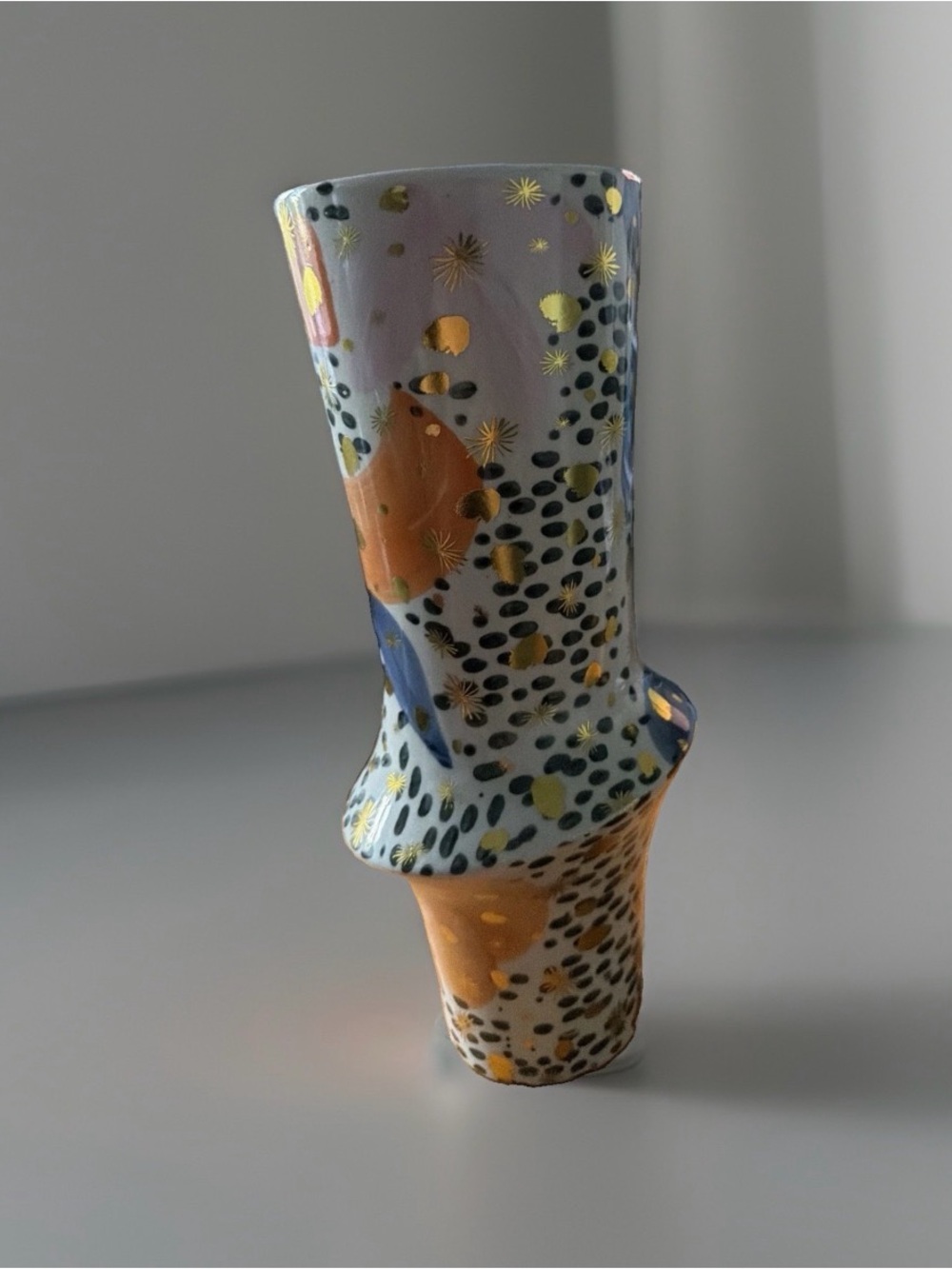 Pier 1 Imports Abstract Atomic Style Ceramic Vase. 12” Tall. New with Tags